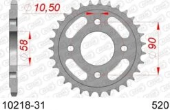 AFAM Tandwiel Achterzijde Staal 31T - 520