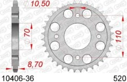 AFAM Tandwiel Achterzijde Staal 36T - 520